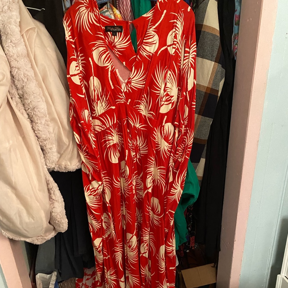 Palms caftan ties inside